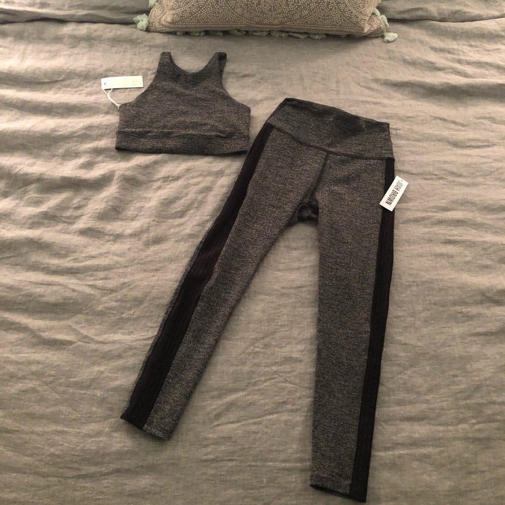 Josh Brown Knit Grey/Black Leggings & Bra XS/S